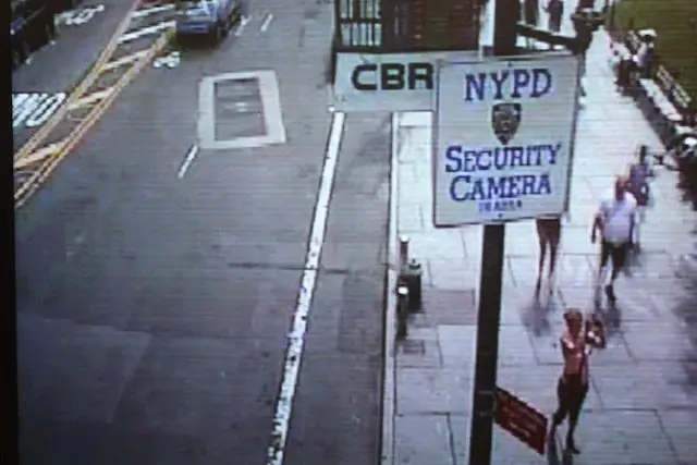 A view from an NYPD surveillance camera at the department's Domain Awareness Center in Lower Manhattan.